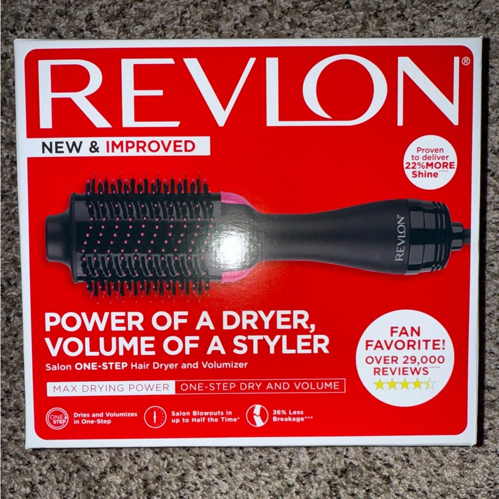 Revlon Salon One-Step Hair Dryer in Black and Pink